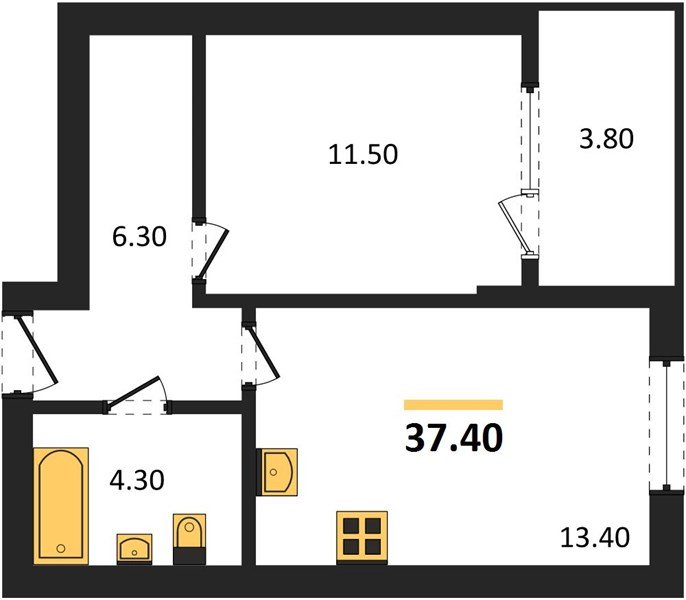 Фото №1: 1-комнатная квартира 37 м² - Краснодар, мкр. Карасунский внутригородской округ