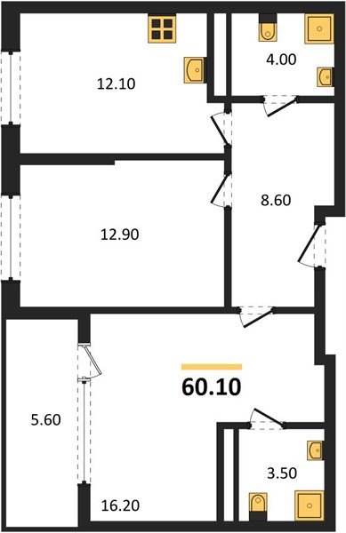 Фото №1: 2-комнатная квартира <span class="whitespace-nowrap">62 м²</span>, <span class="whitespace-nowrap">18/18 эт.</span> - Краснодар, Карасунский внутригородской округ, мкр. ЖК Первое Место