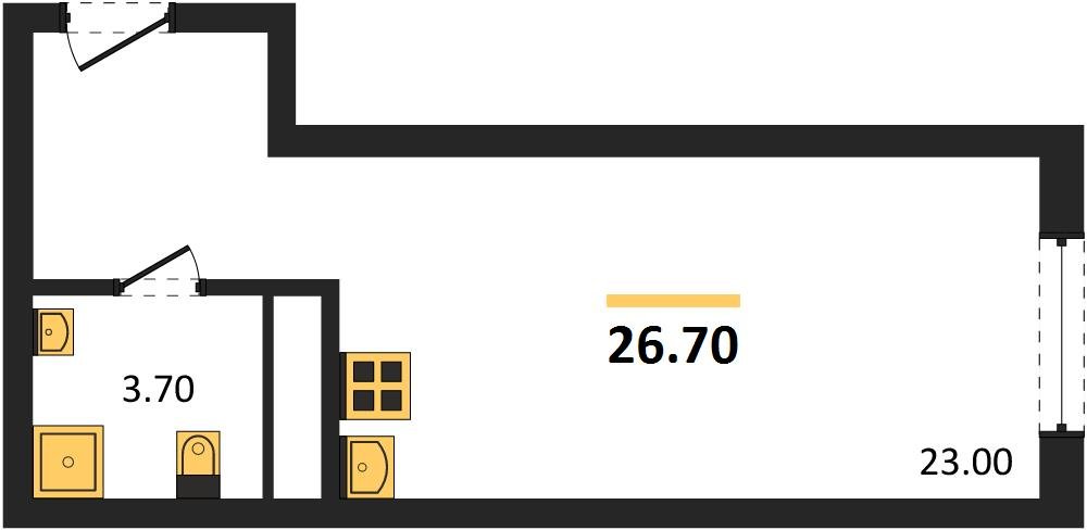 Фото №1: Студия 26 м² - Краснодар, мкр. Карасунский внутригородской округ