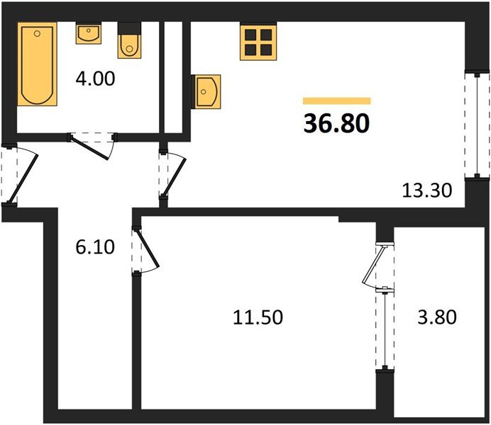 Фото №1: 1-комнатная квартира 36 м² - Краснодар, мкр. Карасунский внутригородской округ