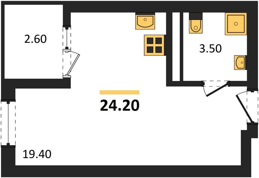 Фото №1: Студия 24 м² - Краснодар, мкр. Карасунский внутригородской округ