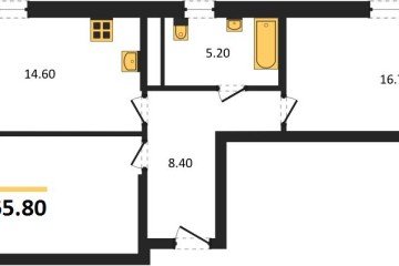 Фото №1: 2-комнатная квартира 67 м² - Краснодар, мкр. ЖК Первое Место, 