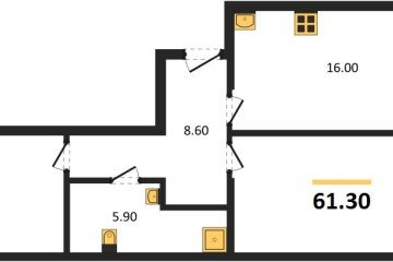 Фото №1: 2-комнатная квартира 61 м² - Краснодар, мкр. Карасунский внутригородской округ, 