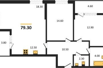 Фото №1: 2-комнатная квартира 79 м² - Краснодар, мкр. Карасунский внутригородской округ, 