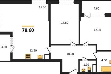 Фото №1: 2-комнатная квартира 78 м² - Краснодар, мкр. Карасунский внутригородской округ, 