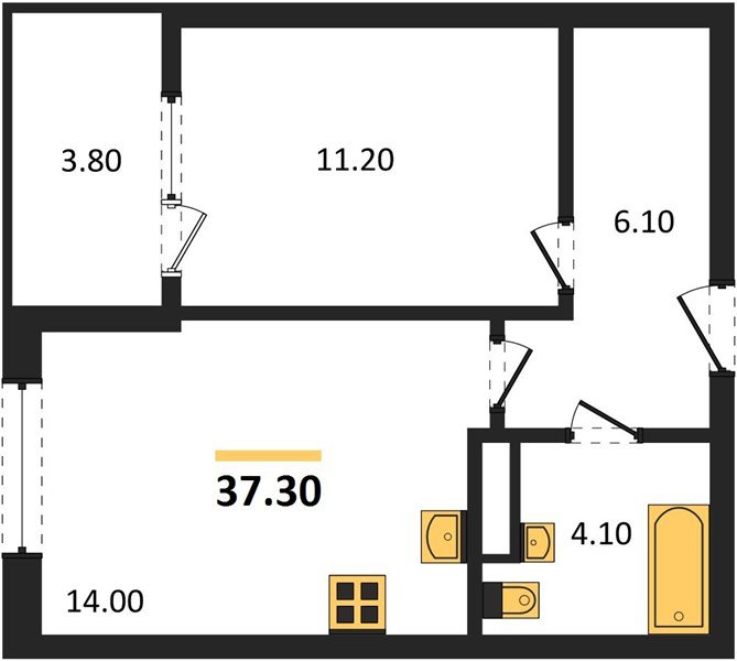 Фото №1: 1-комнатная квартира 37 м² - Краснодар, мкр. Карасунский внутригородской округ