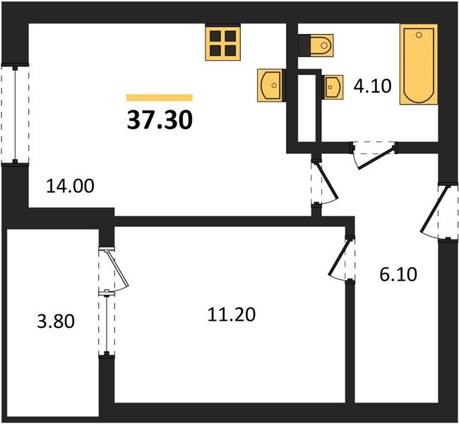 Фото №1: 1-комнатная квартира 37 м² - Краснодар, мкр. Карасунский внутригородской округ