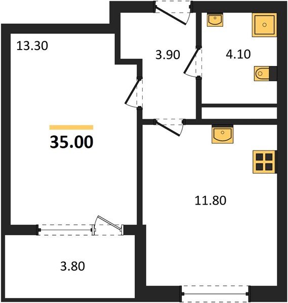 Фото №1: 1-комнатная квартира 35 м² - Краснодар, мкр. Карасунский внутригородской округ