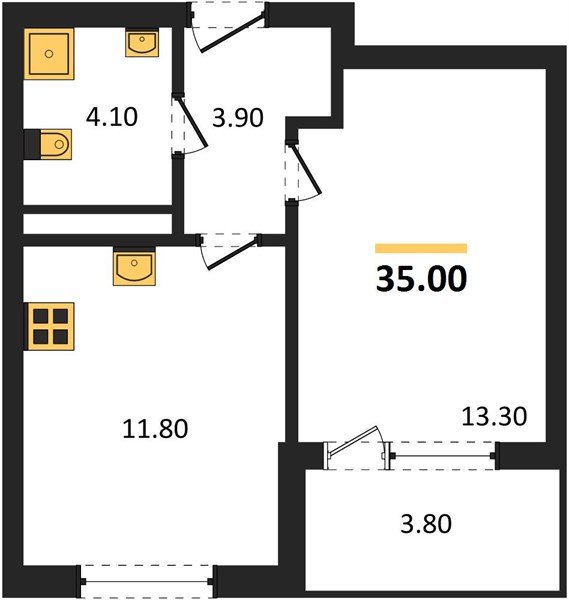 Фото №1: 1-комнатная квартира 35 м² - Краснодар, мкр. Карасунский внутригородской округ
