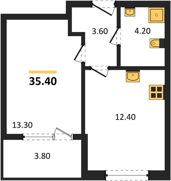 Фото №1: 1-комнатная квартира 35 м² - Краснодар, мкр. Карасунский внутригородской округ