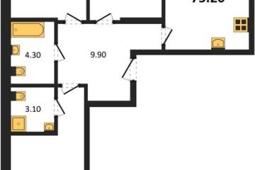 Фото №1: 3-комнатная квартира 79 м² - Краснодар, мкр. ЖК Первое Место, 