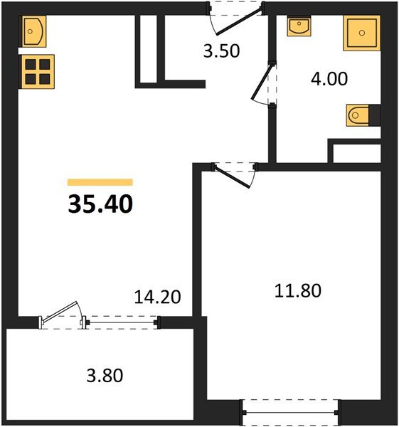Фото №1: 1-комнатная квартира 35 м² - Краснодар, мкр. Карасунский внутригородской округ