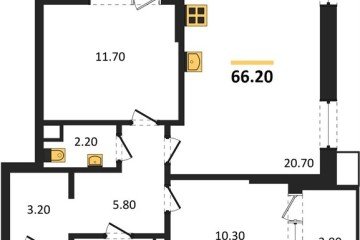 Фото №1: 2-комнатная квартира 66 м² - Краснодар, мкр. Прикубанский внутригородской округ, 