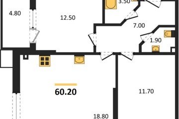 Фото №1: 2-комнатная квартира 60 м² - Краснодар, мкр. Прикубанский внутригородской округ, 