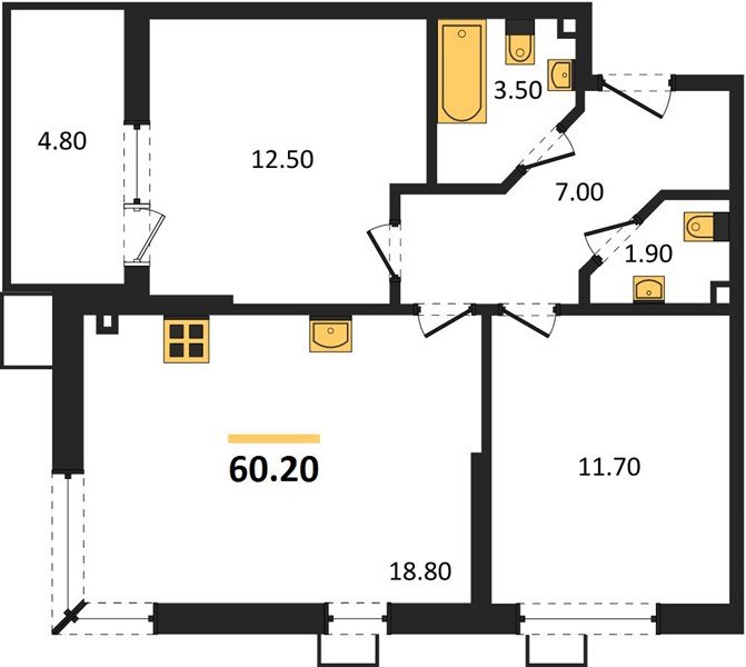 Фото №1: 2-комнатная квартира 60 м² - Краснодар, Парк Победы, мкр. Прикубанский внутригородской округ
