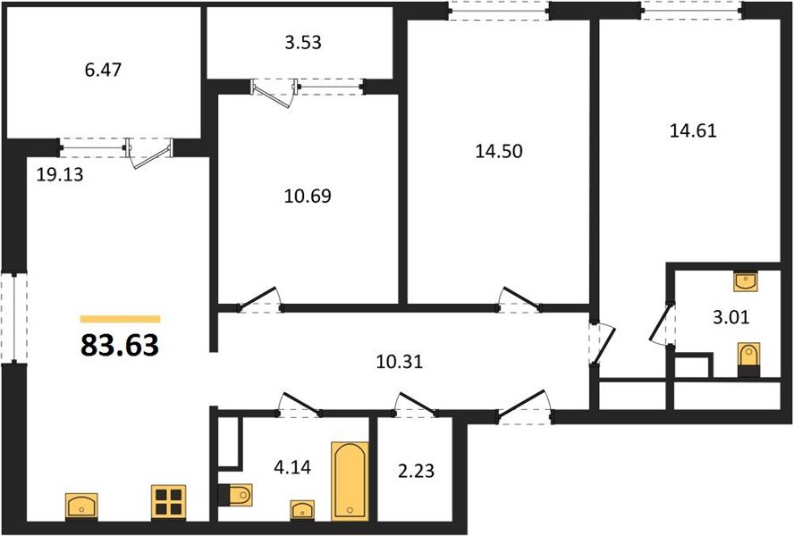 Фото №1: 3-комнатная квартира 82 м² - Краснодар, жилой комплекс Друзья
