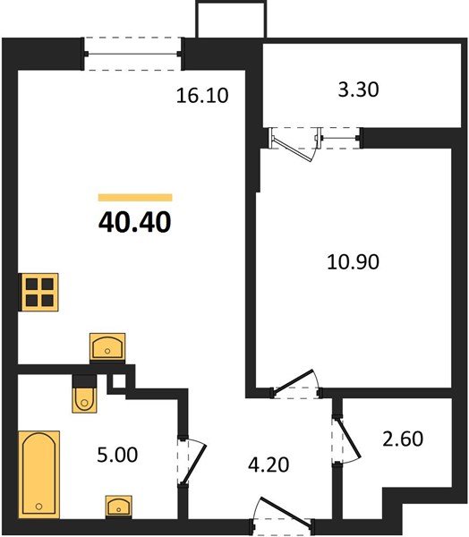 Фото №1: 1-комнатная квартира 40 м² - Майкоп