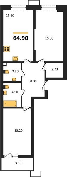 Фото №1: 2-комнатная квартира 64 м² - Майкоп