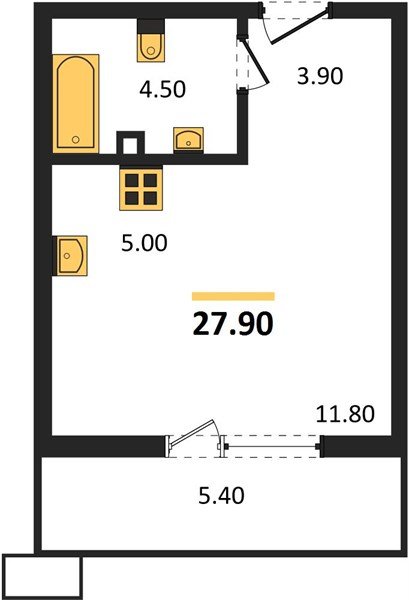 Фото №1: Студия 27 м² - Майкоп