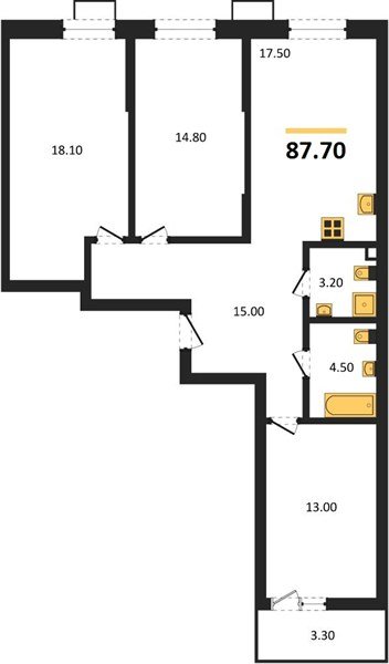 Фото №1: 3-комнатная квартира 87 м² - Майкоп, мкр. ЖК Звезды