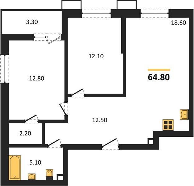 Фото №1: 2-комнатная квартира 64 м² - Майкоп, мкр. ЖК Звезды