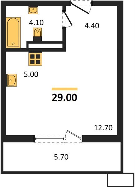 Фото №1: Студия 29 м² - Майкоп, мкр. ЖК Звезды