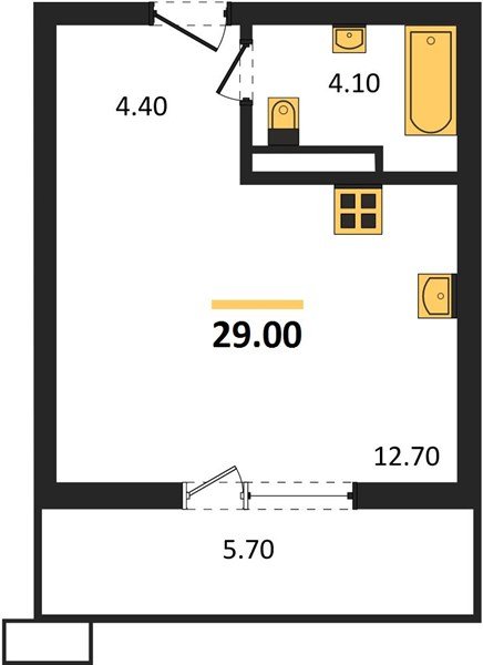 Фото №1: Студия 29 м² - Майкоп, мкр. ЖК Звезды