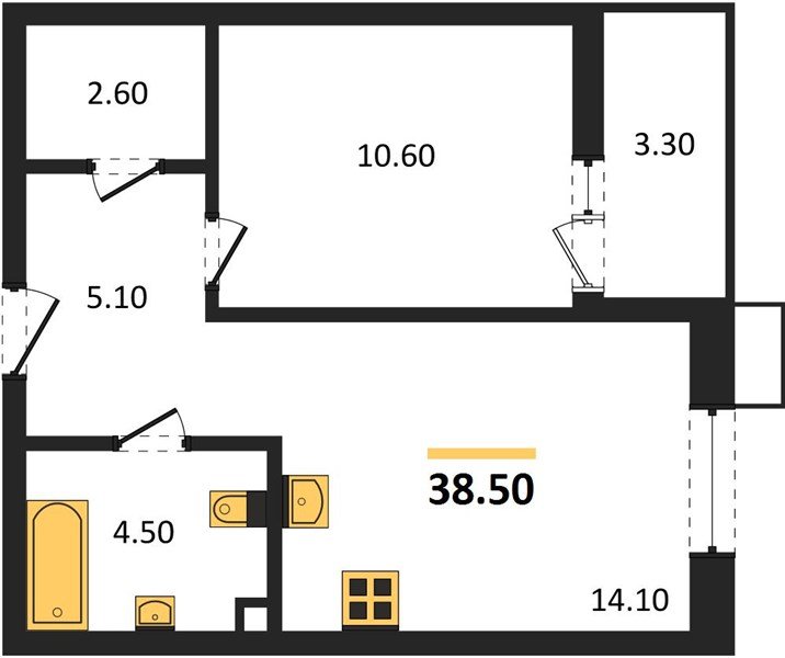 Фото №1: 1-комнатная квартира 38 м² - Майкоп, мкр. ЖК Звезды