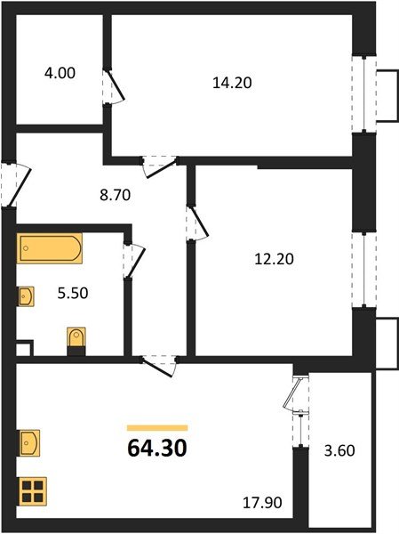 Фото №1: 2-комнатная квартира 64 м² - Майкоп, мкр. ЖК Звезды