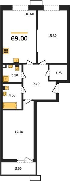 Фото №1: 2-комнатная квартира 69 м² - Майкоп, мкр. ЖК Звезды