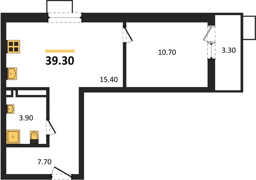 Фото №1: 1-комнатная квартира 39 м² - Майкоп, мкр. ЖК Звезды