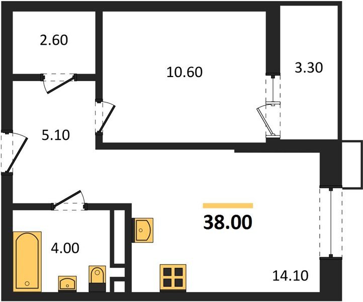 Фото №1: 1-комнатная квартира 38 м² - Майкоп, мкр. ЖК Звезды