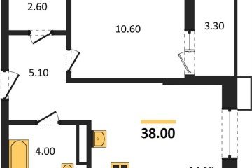 Фото №1: 1-комнатная квартира 38 м² - Майкоп, мкр. ЖК Звезды, 