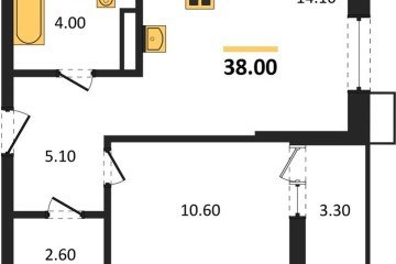 Фото №1: 1-комнатная квартира 38 м² - Майкоп, мкр. ЖК Звезды, 
