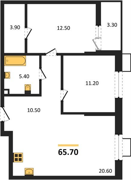Фото №1: 2-комнатная квартира 65 м² - Майкоп, мкр. ЖК Звезды