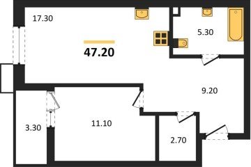 Фото №1: 1-комнатная квартира 47 м² - Майкоп, 