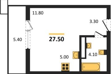 Фото №1: Студия 27 м² - Майкоп, 