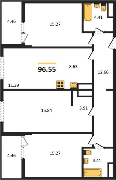 Фото №1: 3-комнатная квартира 96 м² - Майкоп, 