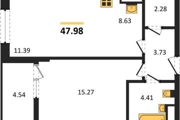 Фото №1: 1-комнатная квартира 47 м² - Майкоп, 