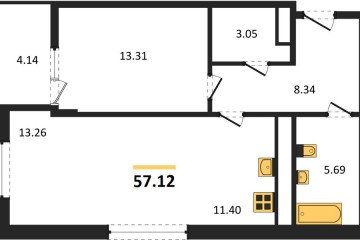 Фото №1: 1-комнатная квартира 56 м² - Майкоп, 