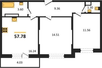 Фото №1: 2-комнатная квартира 57 м² - Краснодар, мкр. жилой комплекс Смородина, 