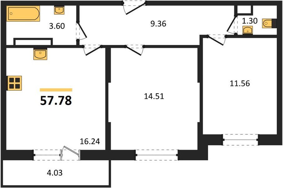 Фото №1: 2-комнатная квартира 57 м² - Краснодар, ЖК Смородина, Карасунский внутригородской округ, мкр. жилой комплекс Смородина