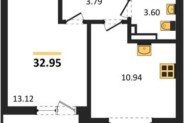 Фото №1: 1-комнатная квартира 32 м² - Краснодар, мкр. жилой комплекс Смородина, 
