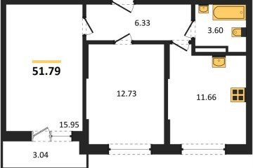 Фото №1: 2-комнатная квартира 51 м² - Краснодар, мкр. жилой комплекс Смородина, 