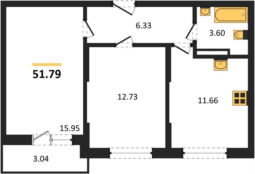 Фото №1: 2-комнатная квартира 51 м² - Краснодар, ЖК Смородина, Карасунский внутригородской округ, мкр. жилой комплекс Смородина