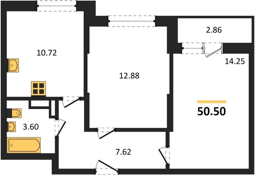 Фото №1: 2-комнатная квартира 50 м² - Краснодар, ЖК Смородина, Карасунский внутригородской округ, мкр. жилой комплекс Смородина