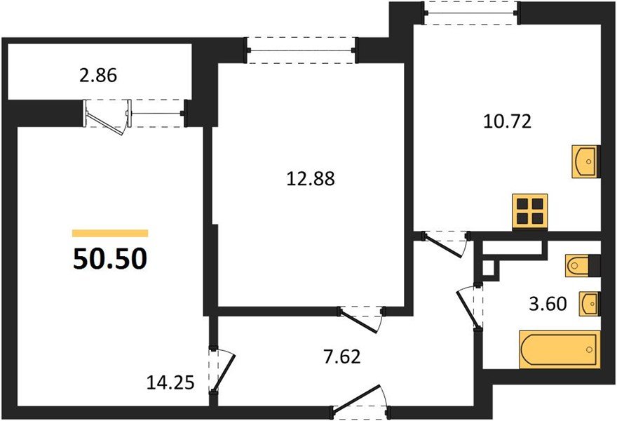 Фото №1: 2-комнатная квартира 50 м² - Краснодар, ЖК Смородина, Карасунский внутригородской округ, мкр. жилой комплекс Смородина