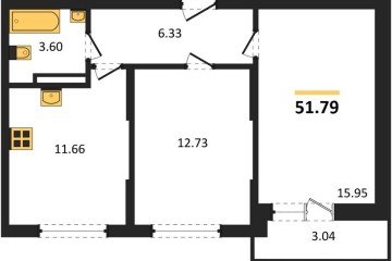 Фото №1: 2-комнатная квартира 51 м² - Краснодар, мкр. жилой комплекс Смородина, 