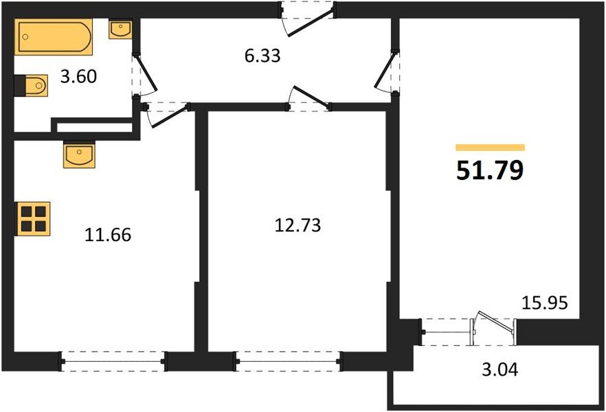 Фото №1: 2-комнатная квартира 51 м² - Краснодар, ЖК Смородина, Карасунский внутригородской округ, мкр. жилой комплекс Смородина