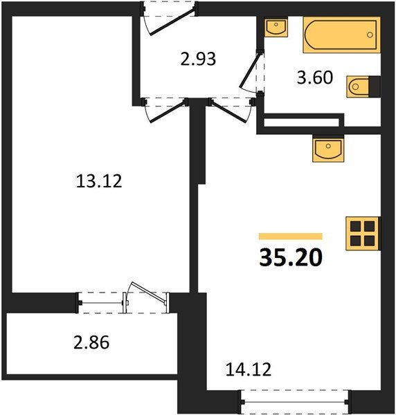 Фото №1: 1-комнатная квартира 35 м² - Краснодар, ЖК Смородина, Карасунский внутригородской округ, мкр. жилой комплекс Смородина